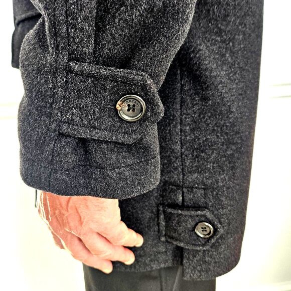 Burberry Black Wool Cashmere Nova Check Plaid Quilted Jacket Coat Mens Medium M - Picture 10 of 16